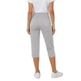 thumbnail image 4 of Petite Capris for Women Petite Length Pull on High Waist Tummy Control Athletic Exercise Yoga Leggings Summer Workout Stretchy Below Knee Long Shorts Jegging with Pockets Light Gray L, 4 of 8