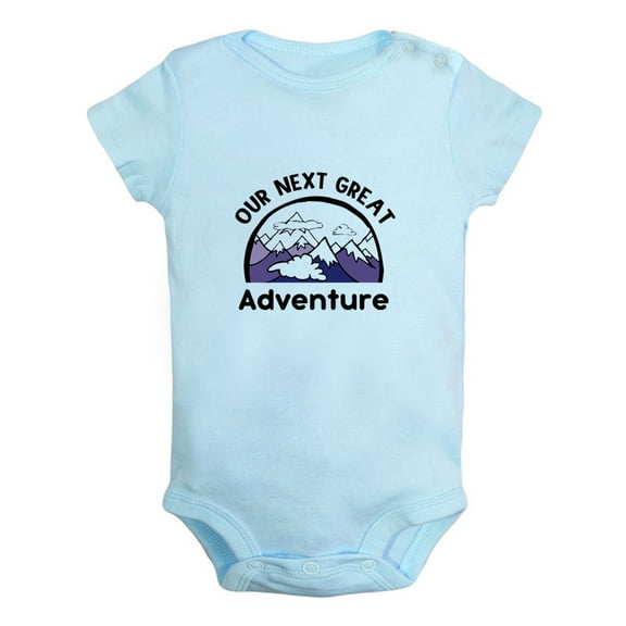Our Next Great Adventure Funny Rompers For Babies, Newborn Baby Unisex Bodysuits, Infant Jumpsuits, Toddler 0-12 Months Kids One-Piece Oufits (Blue, 6-12 Months)