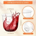 thumbnail image 3 of 100 Pcs Disposable Stemless Glasses 12oz Crystal Plastic Wine Glasses Clear Classic Cup for Meeting Weddings Birthdays Cocktail Christmas Party Supplies, 3 of 4