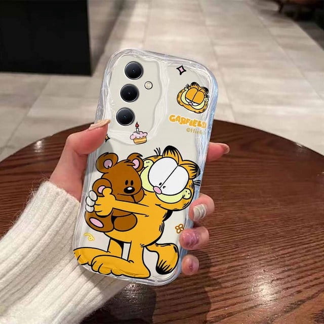 Cartoon The Garfields Shows 3D Wave Phone Case For Samsung Galaxy S24 S23 S21 S20 FE Plus Ultra 4G 5G Soft Silicone Back Cover