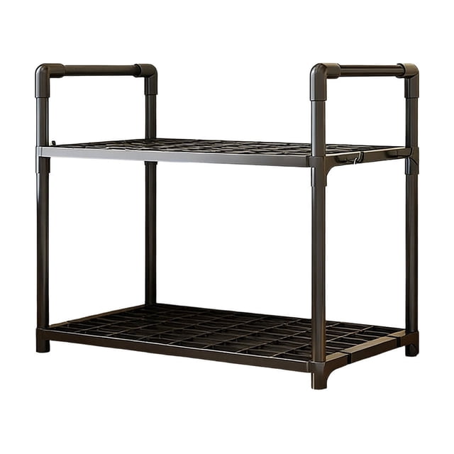 SIYTUAU Multi Layer Kitchen Storage Rack Trolley Floor Standing Utility Cart With Wheels For Bathroom Microwave Black S Plastic