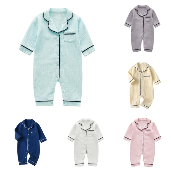 Baby Girl Boy Pajamas Romper Button Up Pajamas Footie Pj's Jumpsuit Clothes Baby Girls Romper 3-6 Months
