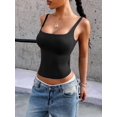 thumbnail image 6 of Women'S Padded Square Neck Tank Tops Summer Double Layer Basic Sleeveless Tank Shirts, 6 of 7