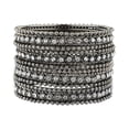 thumbnail image 1 of Efulgenz Boho Oxidized Bangles CZ Crystal Metal Indian Bracelet Bangle Set Jewelry for Women, 1 of 5