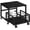 Black, variant on End Table, Mini Fridge Stand with Storage, Mini Fridge Table with Wheels and Adjustable Feet, Sturdy Metal Frame, for Living Room, Bedroom, Office, Rustic Brown and Black BF155TL01