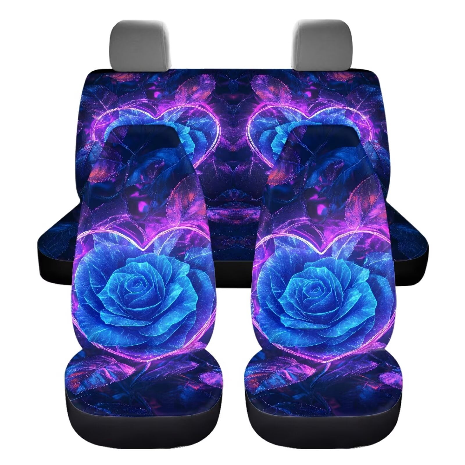 Pzuqiu Blue Roses Automotive Seat Covers Lightweight Vehicle Cushion Protectors Interior Accessories Easy to Install Polyester Car Seat Protectors Universal Fit Most Cars Sedans Trucks