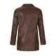 thumbnail image 5 of Puntoco Moda Mujer Trajes Manga larga Sólido Faux Leather Outwear Chaquetas Tops Abrigos Liquidación Puntoco Puntoco-5160, 5 of 9