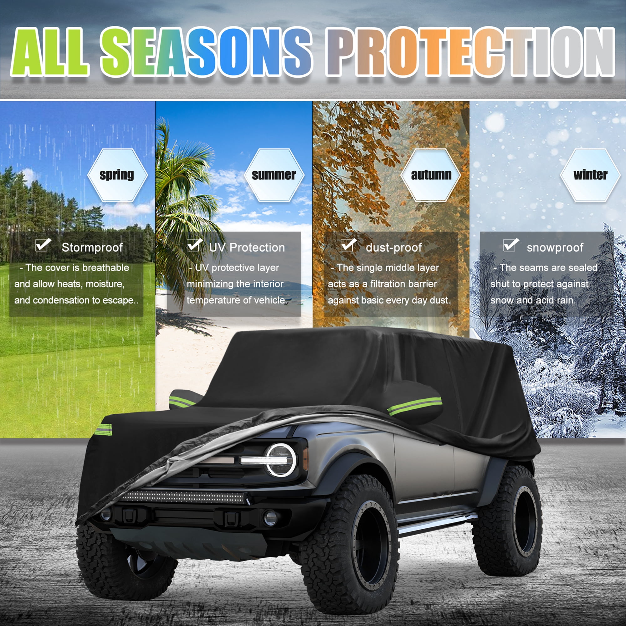 Unique Bargains Waterproof Car Cover 210D Oxford Cloth Black