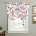 thumbnail image 2 of Pink Flamingo Balloon Curtains for Windows, Bedroom Curtains 54 Inch Length, Blue Summer Tropical Plants Leaves Tie Up Curtains Panels Thermal Insulated Bathroom Curtains Window 42"x54", 2 of 8