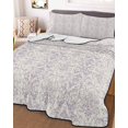 thumbnail image 3 of Quilts Queen Size, Boho Purple Pattern Soft Comforter Bedding Set for Bed, Modern Geometric Southwestern Vintage Lightweight Quilted Bedspread with Pillow Cover(2 Pieces) for All Season, 90x96 Inch, 3 of 6