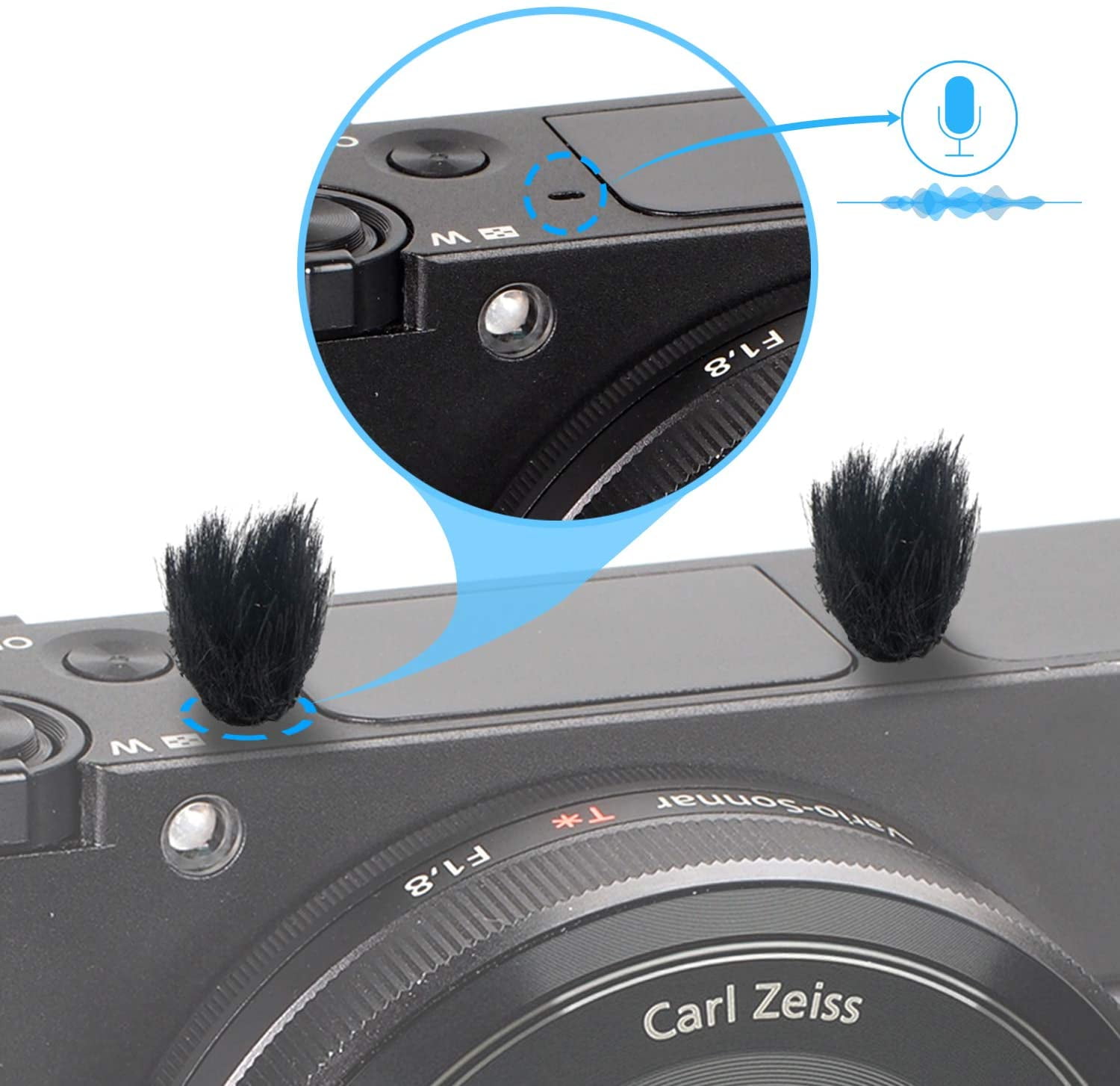 Camera Mic Windscreen, 10 PCS Fur Wind Muff Wind Cover for SonyRX1 RX10
