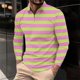 thumbnail image 1 of Blusa y camisa de manga larga con cuello vuelto para hombre, informal, con cuello vuelto, estampado, para fitness, deportiva, de manga larga, de poliéster, 1 of 5