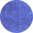 thumbnail image 1 of Ahgly Company Machine Washable Indoor Round Oriental Blue Industrial Area Rugs, 4' Round, 1 of 4