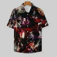 thumbnail image 3 of Marble Texture Men's Shirt Short Sleeves Printed Button Down Summer Shirts, 3 of 6