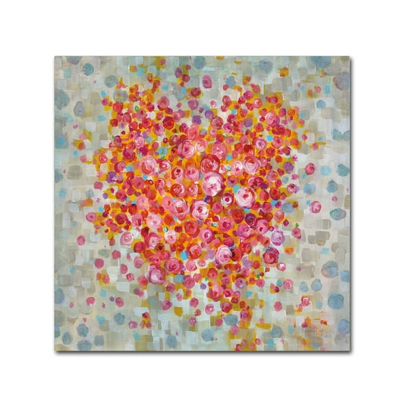 Trademark Fine Art 'Circle of Hearts' Canvas Art by Danhui Nai