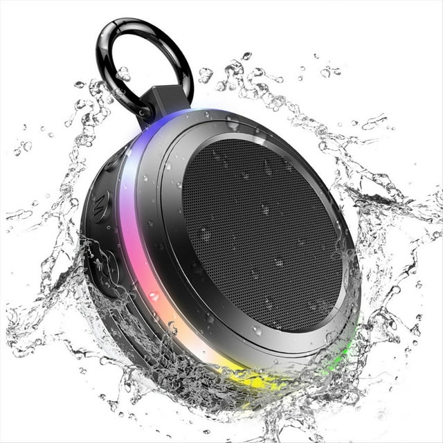 Altavoz Bluetooth Impermeable Baño Radio Fm Subwoofer Portátil Al Aire Libre Deportes Altavoz Centro de Música Cine en Casa Negro