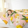 thumbnail image 6 of Manfei Cartoon Orange Lemon Full Size Comforter Sets, Summer Flower Bedding Comforter Set, Pink Stripes Abstract Reversible Bedding Sets, Lightweight Room Decor, 3-Piece, 6 of 9