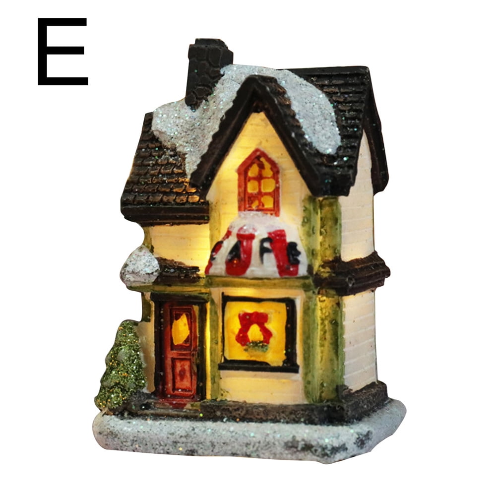 Christmas Village Sets LED Lighted Christmas Village Houses with Figurines, Christmas Village
