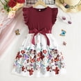 thumbnail image 2 of Taybagh Girls Dresses Summer Ruffles Sleeveless Dress Floral Prints Bow Fashion Ribbed Clothes, 2 of 8