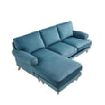 thumbnail image 5 of Lela Sofa Teal Velvet  Upholstered Sinuous Spring, 5 of 7