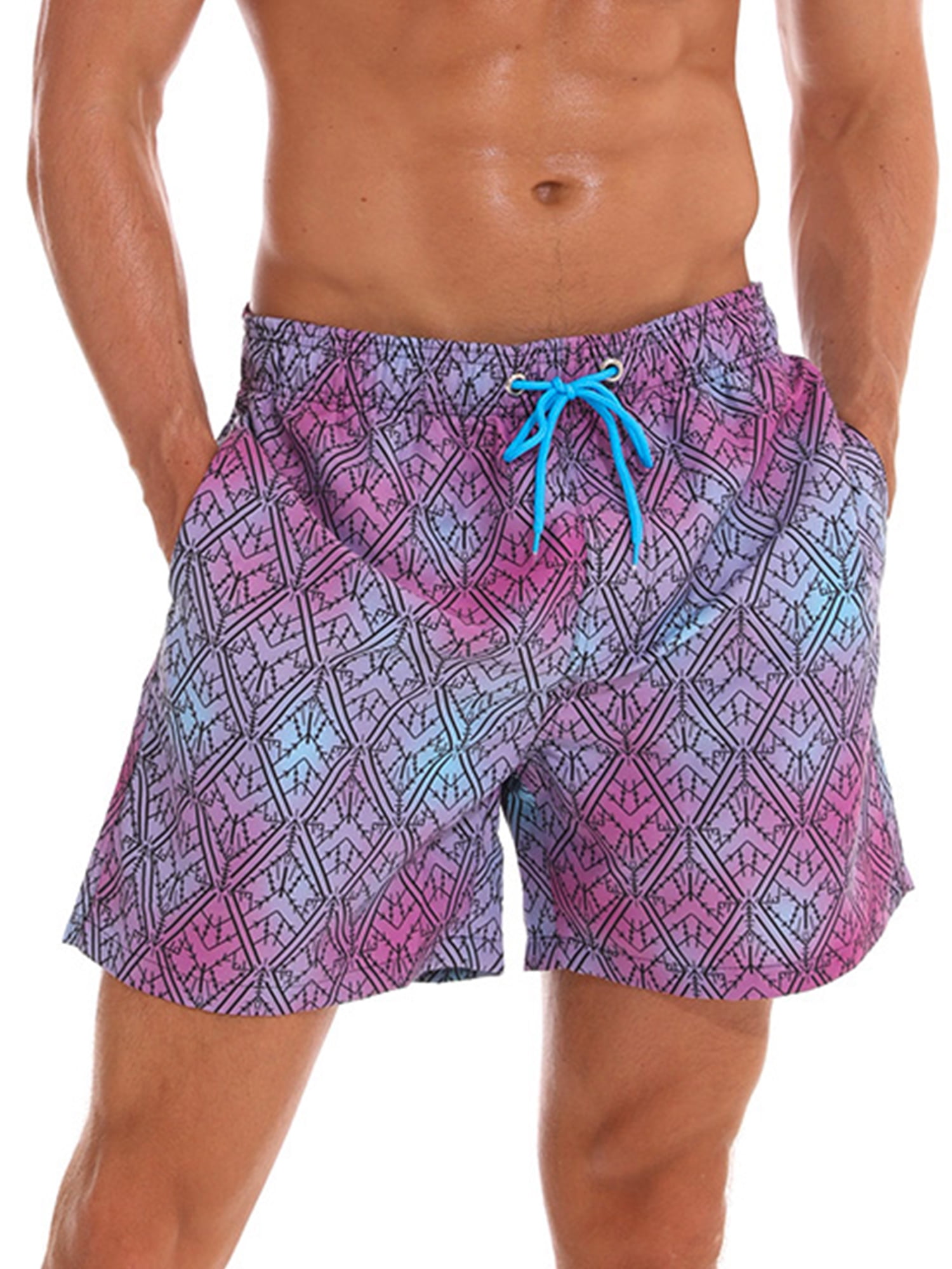 mens purple swim shorts