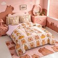 thumbnail image 2 of meiyoeat meiyoeat Personalized Capybara Monogram 7-Piece Twin Bedding,Initial Letter Print A Bedding Comforter Set,Pink Reversible, 2 of 7
