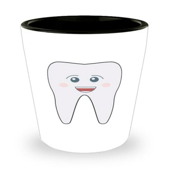 Dentist Shot Glass, Cute Tooth, Kids Teeth Gift, Mini Glassware, 1.5oz Cup