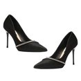 thumbnail image 2 of Rhinestone tira tacones altos 7 cm elegante punta estrecha stiletto para cena aniversario fecha negro 37, 2 of 8