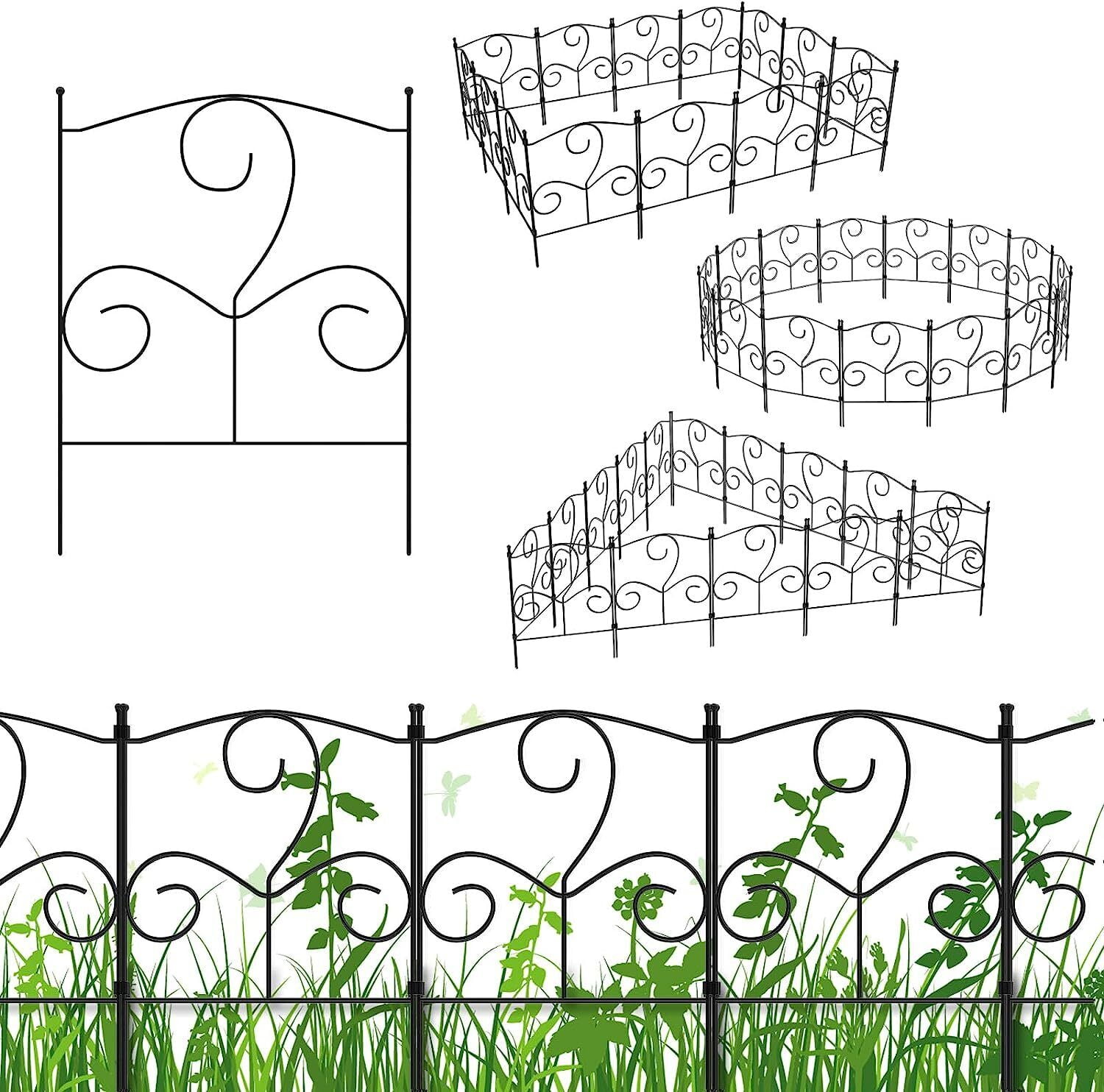 25 Pack Decorative Garden Fence Barrier Panels Landscape Outdoor Edging Border