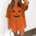 thumbnail image 2 of BOOMNY Halloween Womens Short Sleeve Tshirts Crew Neck Hallowmas Pumpkin Face Graphic T-Shirt Loose Fall Tee Tops for Women, 2 of 5