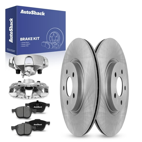 AutoShack Front Brake Rotors Premium Ceramic Brake Pads Calipers | Replacement for 2013 Ford Escape 1.6L 2.5L FWD | 8-PC Brake Kit