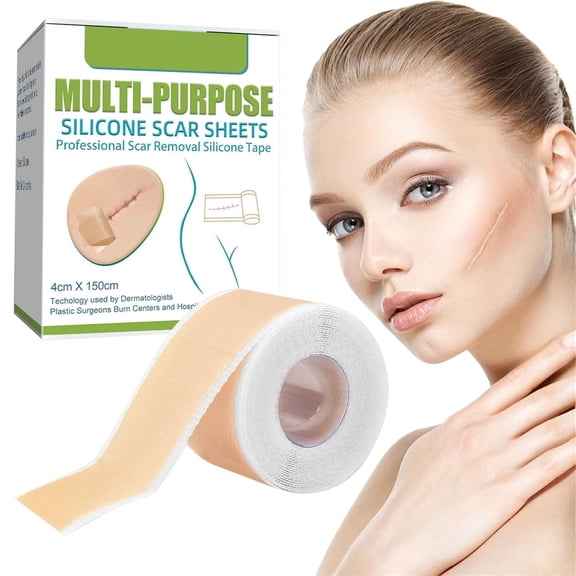 Silicone Wrinkle Sheets for Wrinkles, Collagen Wrinkle Tape Strips for Keloid & Burn Wrinkles, Reusable Silicone Wrinkle Sheets for Surgical Wrinkles, 1.6” x 60” - Medical Grade