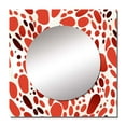 thumbnail image 2 of Designart "Pattern Of Red And White Polka Dots I" 0 Red Large Square Mirror - Square Bedroom Mirror Printed Wall Decor - Modern Square Printed Wall Mirror Art, 2 of 5