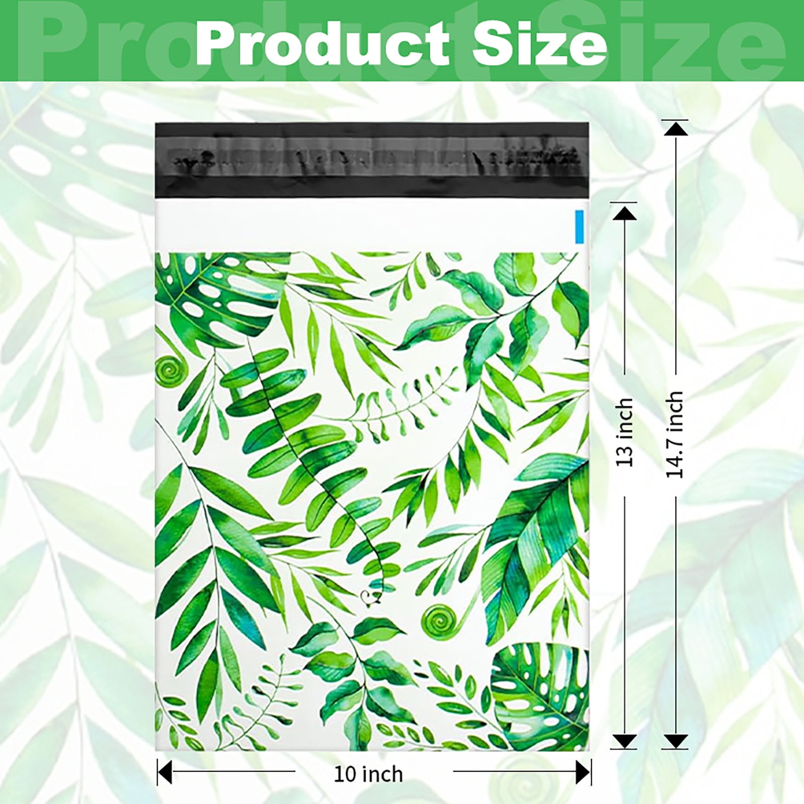 Leaves Poly Mailers 10x13 Inch 100Pcs, Self-Seal Mailing Envelopes for Clothing & Small Business, Strong Adhesive Shipping Bags