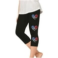 thumbnail image 3 of Juslio Girls Pants Kids Girls Fashion Print Summer Leisure Yoga Leggings Sports Cropped（Black Capris， 2 Years）, 3 of 8