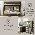 thumbnail image 2 of Bellemave Metal Bunk Bed Twin XL over Queen Bunk Bed for Adults, Teens, Heavy Duty Queen Bunk Bed Frame with Ladder and Full-Length Guardrails, No Box Spring Needed, Black, 2 of 10