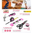 thumbnail image 6 of Pink Household Tool Set with 3.6V USB Electric Screwdriver, 136 PCS Home Tool Kit with Cordless Lithium-ion Drill Driver, Hand Tool Kits for Women, 6 of 7