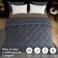 thumbnail image 3 of 128x120 Oversized King Comforter, All Season Extra Large King Size Microfiber Comforter Quilted Down Alternative Duvet Insert with 8 Corner Tabs, 3 of 9