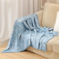 thumbnail image 2 of Fennco Styles Blue Paisley Jacquard Throw Blanket 50" x 60" – Soft Polyester Wool Blend, Elegant Decorative Sofa & Bed Throw, Cozy Lightweight Warm Blanket, 2 of 4