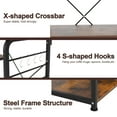 thumbnail image 2 of SOGES 4-Tier Kitchen Baker's Rack Utility Microwave Stand with 5 Hooks, Metal Storage Shelves, Rustic Brown, 2 of 9