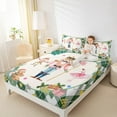 thumbnail image 4 of Feelyou Merry Christmas Child Bed Sheets, Cartoon Fairy Tale King Sheets, Green Plaid Buffalo Sheet Set, Breathable Home Decor, 4pcs, 4 of 7