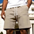 thumbnail image 5 of BRANROY Men's Loose Fit Woven Shorts - Breathable Elastic Waist Mens Athletic Shorts, Mens Casual Shorts and Everyday Shorts for Commute,Khaki,M, 5 of 8