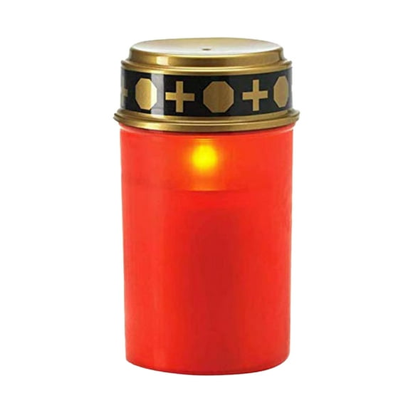 Eigraketly electrónica para lámpara de tumba en cementerio, LED con función Solar para exteriores, 2 pack/lote carpas rojo