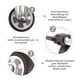 thumbnail image 2 of M8 Threaded Stem Rubber Heavy Duty Swivel Caster For Hand Trolley, Work Tables, Furniture Wheels, 1.5 Inch, Thread Diameter: 8mm, Length 20mm, 2pcs Wi, 2 of 5