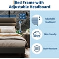 thumbnail image 4 of King Bed Frame Platform with Adjustable Linen Headboard, Upholstered, Wood Slats, No Box Spring, Dark Grey, 4 of 6