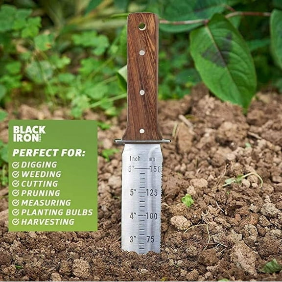 Garden Knife with Holster, High Polish 440 Stainless Steel Blade, Hand Guard, Weeding, Digging, Pruning Tool for Outdoor Gardening