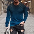 thumbnail image 2 of Miluxas Shirts for Men Long Sleeve Casual Loose Gradient Color Print Crewneck Sweatshirt Lightweight Gym Workout Pullover Top Navy, 2 of 4