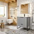 thumbnail image 2 of Eviva Moma 32 Inch Grey Bathroom Vanity with Black Metallic Legs, 2 of 7