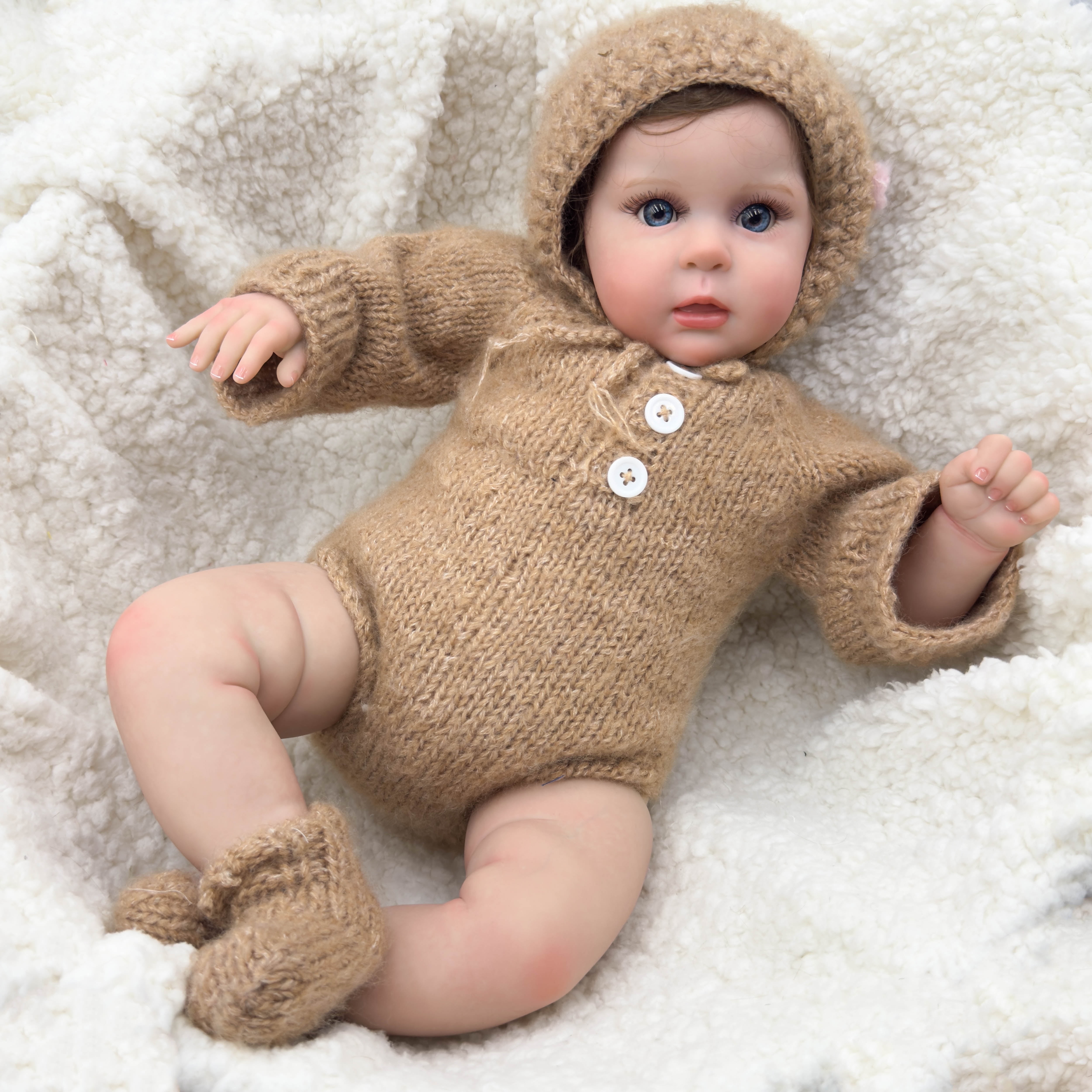 Reborn Baby Dolls - 20 inch Realistic Cloth Body Real Life Baby Dolls Lifelike Newborn Baby Real Looking Birthday Gift Toy with Full Accessories for Age 3+