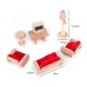 thumbnail image 5 of Muebles de casa de muñecas en miniatura - Juego de muebles de casa de muñecas de madera para sala de estar de casa de muñecas - Muebles de casa de muñecas que incluyen sofá, mueble de televi, 5 of 5